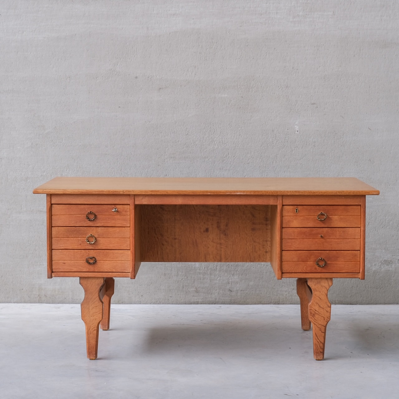 Oak Danish Mid-Century Desk attr. to Henning Kjaernulf